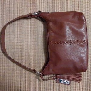 Chaps Est 1978 Sporty Leather Brown Leather With Tossel